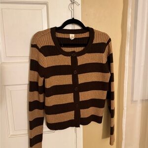 Striped Brown and Tan Women's Sweater